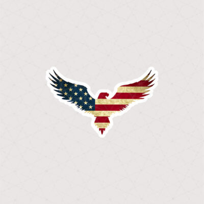استیکر عقاب با بال های باز طرح پرچم امریکا