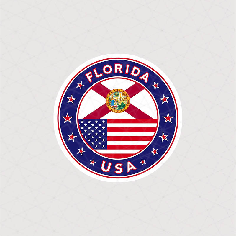 استیکر پرچم ایالت فلوریدا و پرچم آمریکا