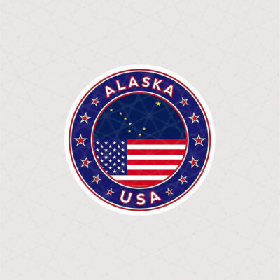 استیکر پرچم آلاسکا آمریکا
