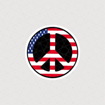 استیکر نماد صلح با پرچم آمریکا