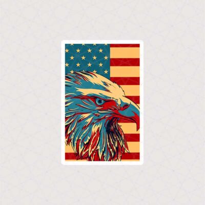 استیکر عقاب و پرچم امریکا