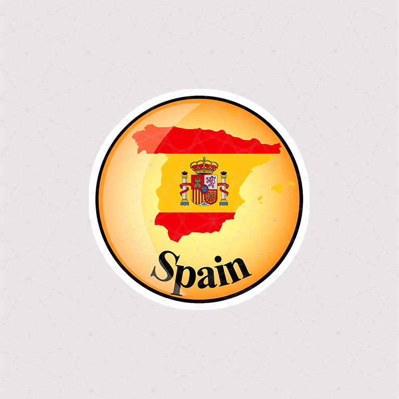 استیکر نقشه و پرچم اسپانیا