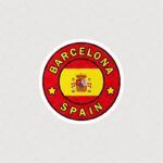 استیکر بارسلونا و پرچم اسپانیا