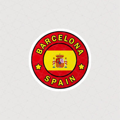 استیکر بارسلونا و پرچم اسپانیا