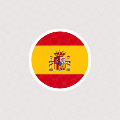 استیکر پرچم Spain دایره ای
