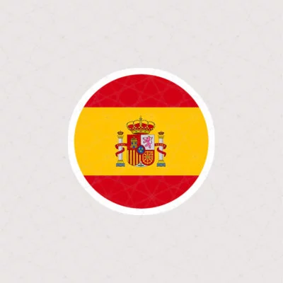 استیکر پرچم Spain دایره ای