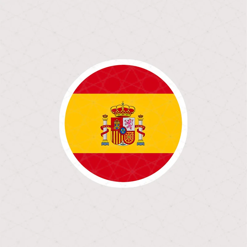 7064 Asli استیکر پرچم اسپانیا استیکر پرچم Spain دایره ای