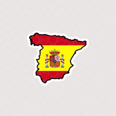 استیکر نقشه اسپانیا طرح پرچم اسپانیا
