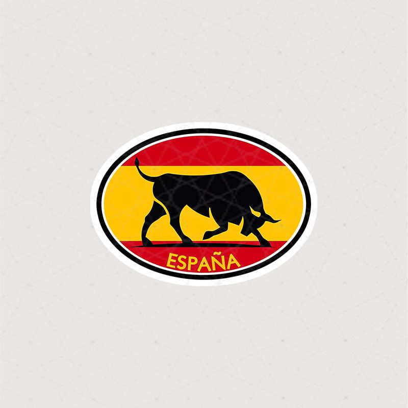 7070 Asli استیکر پرچم اسپانیا استیکر España طرح گاو