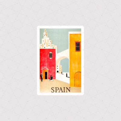 استیکر نقاشی شهر اسپانیا طرح گرافیکی