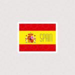 استیکر پرچم اسپانیا همراه با متن Spain