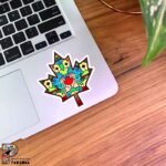 استیکر برگ افرا رنگی نماد کشور کانادا