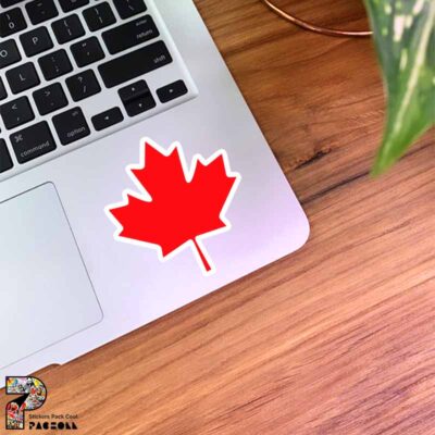 استیکر برگ افرا به رنگ قرمز که نماد کشور کانادا است