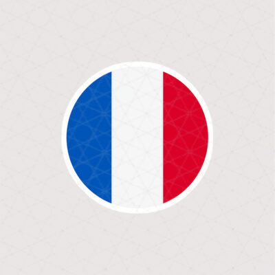 استیکر پرچم France طرح دایره ای