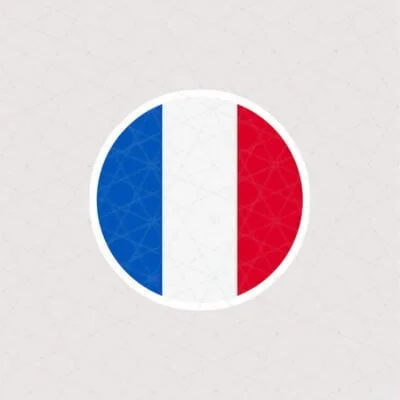 استیکر پرچم France طرح دایره ای