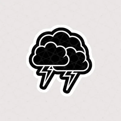 استیکر ابر سیاه همراه با رعد و برق