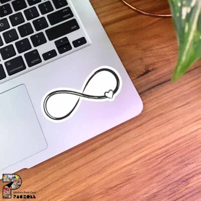 استیکر بی‌نهایت طرح قلب مشکی