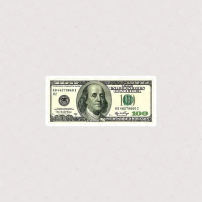استیکر اسکناس 100 دلاری