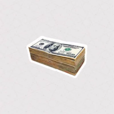 استیکر دسته اسکناس 100 دلاری