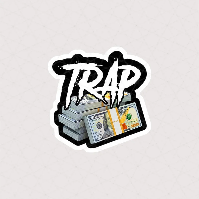 8369 Asli fantasy استیکر فانتزی استیکر دسته اسکناس و متن TRAP