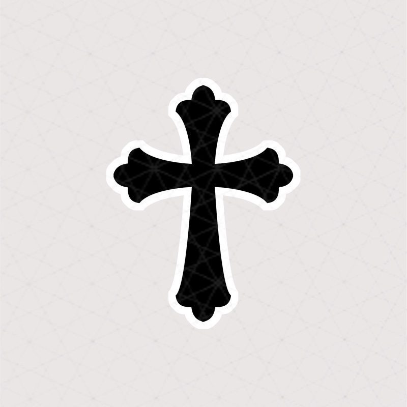 8379 Asli the cross استیکر صلیب استیکر صلیب سیاه و سفید
