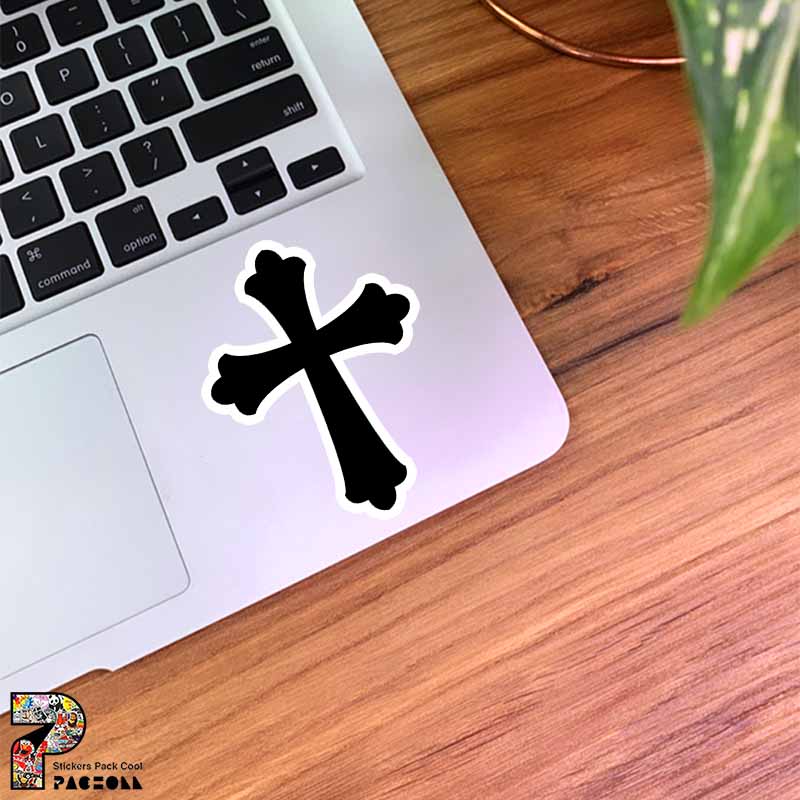 8379 K the cross استیکر صلیب استیکر صلیب سیاه و سفید