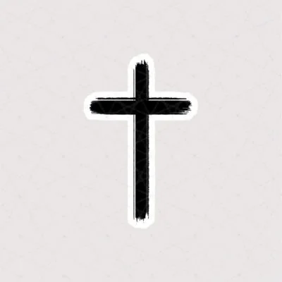 استیکر صلیب طرح ضربه قلم