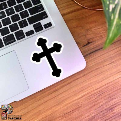 استیکر ساده صلیب سیاه و سفید