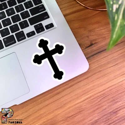 استیکر ساده صلیب سیاه و سفید