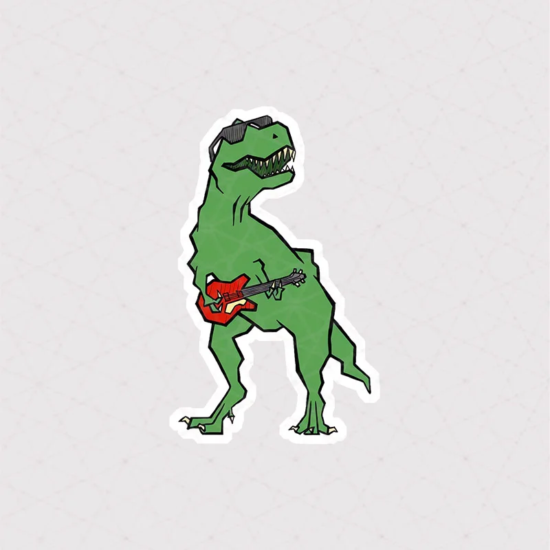 9112 Asli Dinosaur استیکر دایناسور استیکر دایناسور در حال نواختن گیتار