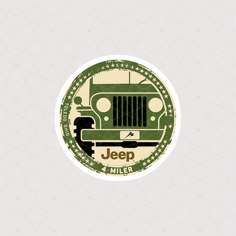 استیکر Jeep سبز دایره ای