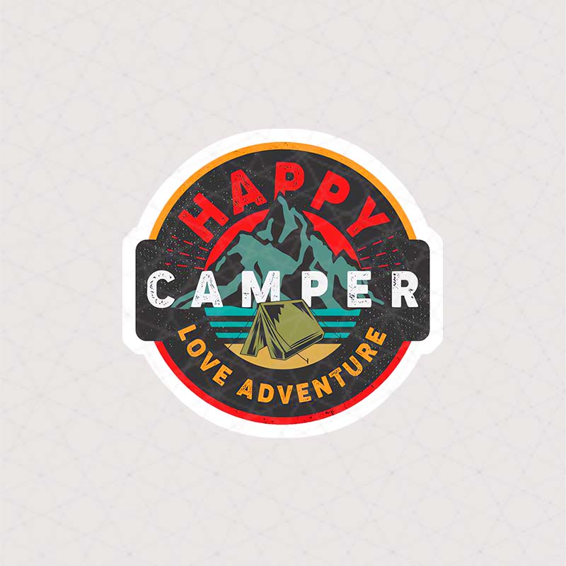 استیکر Happy Camper Love Adventure