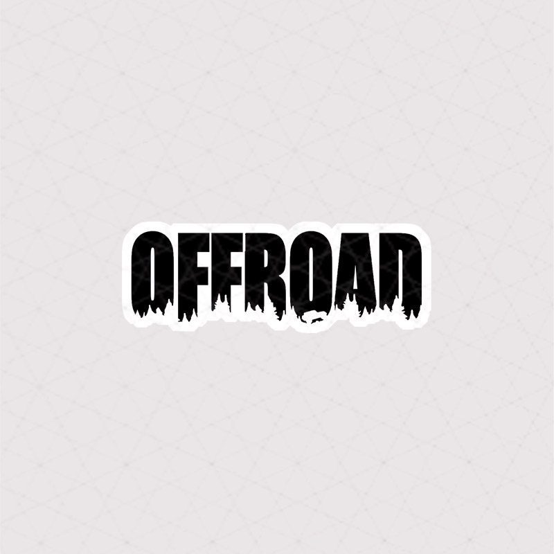 6065 Asli Offroad استیکر آف رود استیکر متن OffRoad طرح جنگل به رنگ سیاه