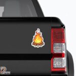 استیکر آتش کمپینگ طرح گرافیکی