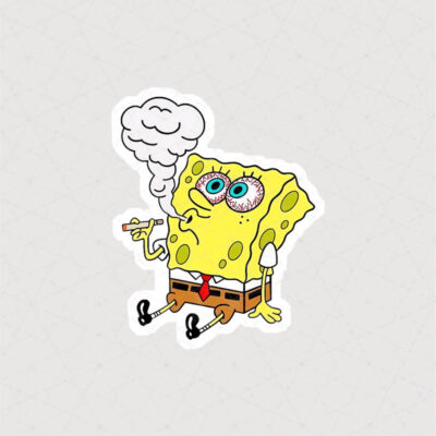 استیکر SpongeBob در حال سیگار کشیدن