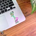 استیکر اختاپوس با شلوار صورتی در حال شیک زدن