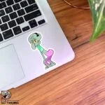 استیکر اختاپوس با شلوار صورتی در حال شیک زدن