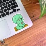 استیکر اختاپوس باب اسفنجی با کله ی بزرگ شبیه به آدم فضایی
