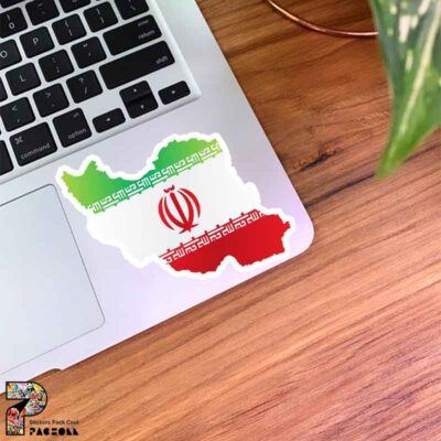استیکر نقشه ایران با پرچم