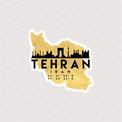 استیکر نقشه ایران طرح تهران