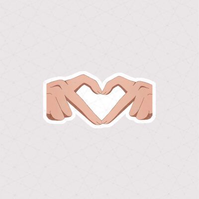 استیکر قلب دستی طرح کارتونی