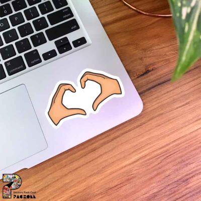 استیکر ساخت قلب با انگشت های دست