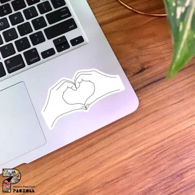 استیکر قلب به شکل دست