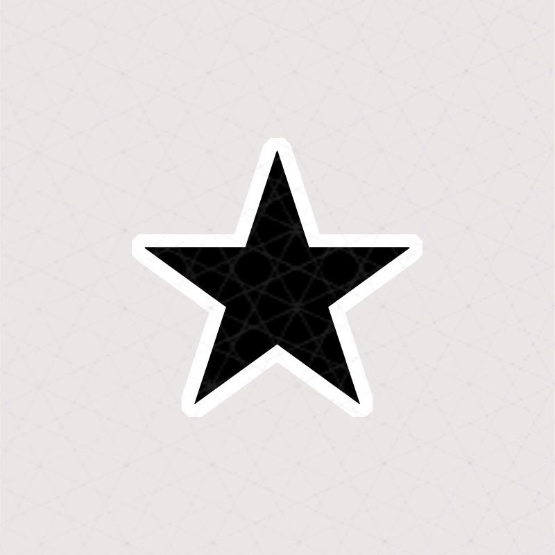 8433 Asli Star استیکر ستاره استیکر ستاره پنج پر مشکی