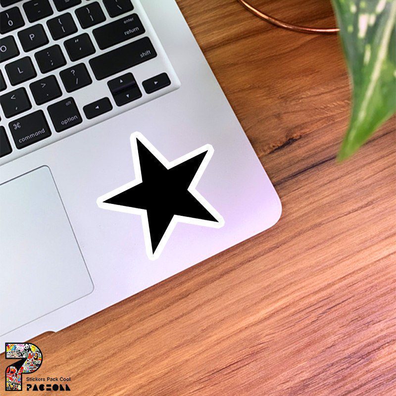 8433 K Star استیکر ستاره استیکر ستاره پنج پر مشکی