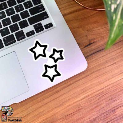 استیکر 3 ستاره به رنگ مشکی و سفید