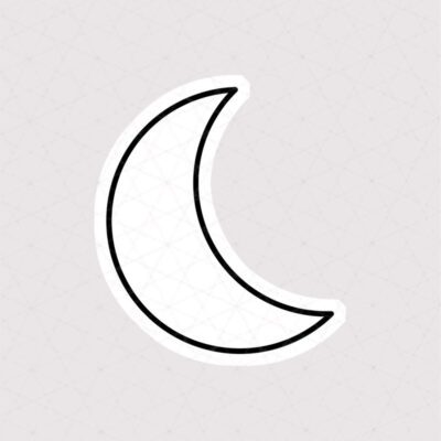 استیکر هلال ماه طرح سفید ساده