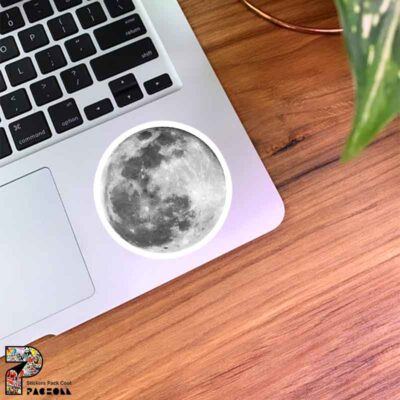 استیکر ماه کامل طرح سیاه سفید