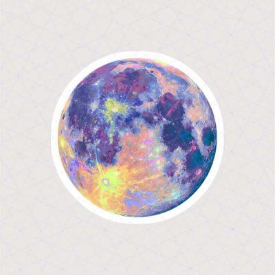 استیکر ماه کامل طرح رنگی