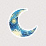 استیکر حلال ماه طرح نقاشي ونگوگ